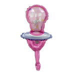 Balon din Folie Metalizata, Flippy, Mini Figurina, Model Suzeta, Tematica Gender Reveal, 23x50 cm, Ambalaj Individual,