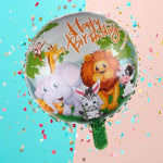 Balon din Folie Metalizata, Flippy, Mini Figurina Rotunda, Model Animalute, Happy Birthday, Tematica Aniversare, 45 cm,