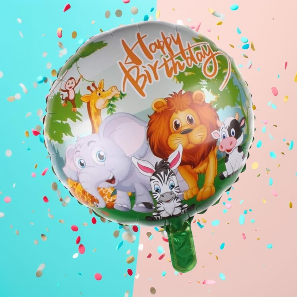 Balon din Folie Metalizata, Flippy, Mini Figurina Rotunda, Model Animalute, Happy Birthday, Tematica Aniversare, 45 cm,