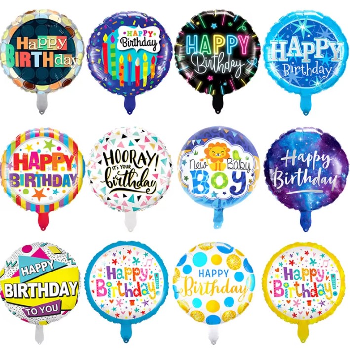 Balon din Folie Metalizata, Flippy, Mini Figurina Rotunda, Model Cer Instelat, Happy Birthday, Tematica Aniversare, 45