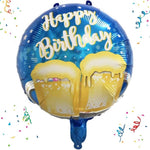 Balon din Folie Metalizata, Flippy, Mini Figurina Rotunda, Model Halbe de Bere, Happy Birthday, Tematica Aniversare, 45