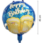 Balon din Folie Metalizata, Flippy, Mini Figurina Rotunda, Model Halbe de Bere, Happy Birthday, Tematica Aniversare, 45