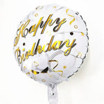 Balon din Folie Metalizata, Flippy, Mini Figurina Rotunda, Model Happy Birthday, Tema Aniversare, 45 cm, Ambalaj