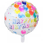 Set 3 Baloane din Folie Metalizata, Flippy, Mini Figurina Rotunda, Model Happy Birthday, 45 cm, Ambalaj Individual, Pai