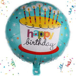 Balon din Folie Metalizata, Flippy, Mini Figurina Rotunda, Model Happy Birthday Tort, Tema Aniversare, 45 cm, Ambalaj