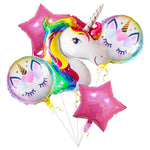 Balon din Folie Metalizata, Flippy, Mini Figurina Rotunda, Model Unicorn, Happy Birthday, Tematica Aniversare, 45 cm,