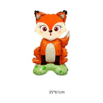 Balon din Folie Metalizata, Flippy, Mini Figurine Animalute, Model Vulpe, Tematica Aniversare, 35x61 cm, Ambalaj
