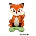 Balon din Folie Metalizata, Flippy, Mini Figurine Animalute, Model Vulpe, Tematica Aniversare, 35x61 cm, Ambalaj