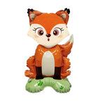Balon din Folie Metalizata, Flippy, Mini Figurine Animalute, Model Vulpe, Tematica Aniversare, 35x61 cm, Ambalaj