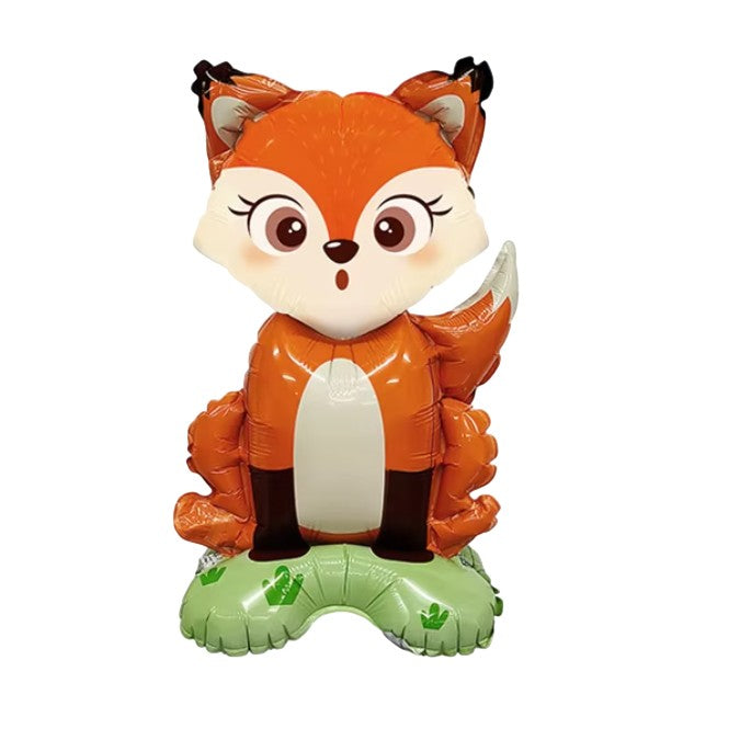 Balon din Folie Metalizata, Flippy, Mini Figurine Animalute, Model Vulpe, Tematica Aniversare, 35x61 cm, Ambalaj