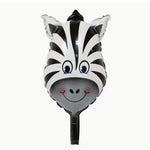 Balon din Folie Metalizata, Flippy, Mini Figurine Animalute, Model Zebra, Tematica Aniversare, 25x45 cm, Ambalaj