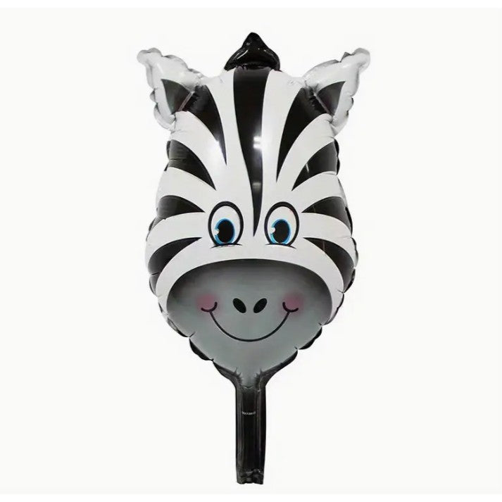 Balon din Folie Metalizata, Flippy, Mini Figurine Animalute, Model Zebra, Tematica Aniversare, 25x45 cm, Ambalaj