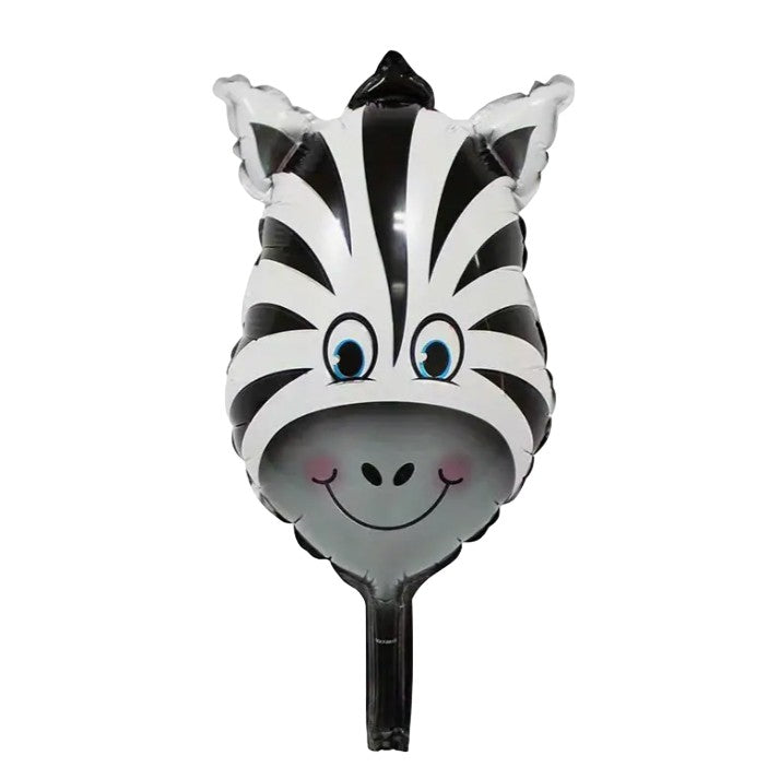 Balon din Folie Metalizata, Flippy, Mini Figurine Animalute, Model Zebra, Tematica Aniversare, 25x45 cm, Ambalaj