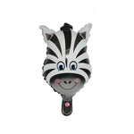 Balon din Folie Metalizata, Flippy, Mini Figurine Animalute, Model Zebra, Tematica Aniversare, 25x45 cm, Ambalaj