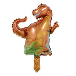 Balon din Folie Metalizata, Flippy, Mini Figurine Dinozauri, Model T-Rex, Tematica Aniversare, 48x34 cm, Ambalaj