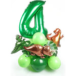 Balon din Folie Metalizata, Flippy, Mini Figurine Dinozauri, Model T-Rex, Tematica Aniversare, 48x34 cm, Ambalaj