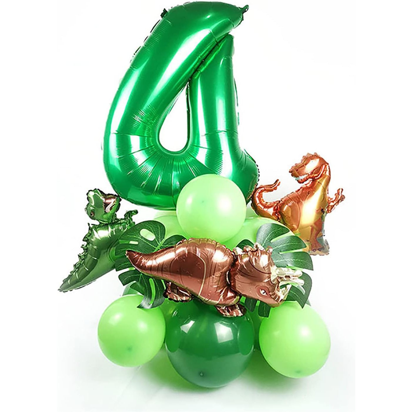 Balon din Folie Metalizata, Flippy, Mini Figurine Dinozauri, Model T-Rex, Tematica Aniversare, 48x34 cm, Ambalaj