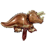 Balon din Folie Metalizata, Flippy, Mini Figurine Dinozauri, Model Triceratops, Tematica Aniversare, 47x32 cm, Ambalaj