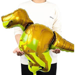 Balon din Folie Metalizata, Flippy, Mini Figurine Dinozauri, Model Velociraptor, Tematica Aniversare, 48x43 cm, Ambalaj