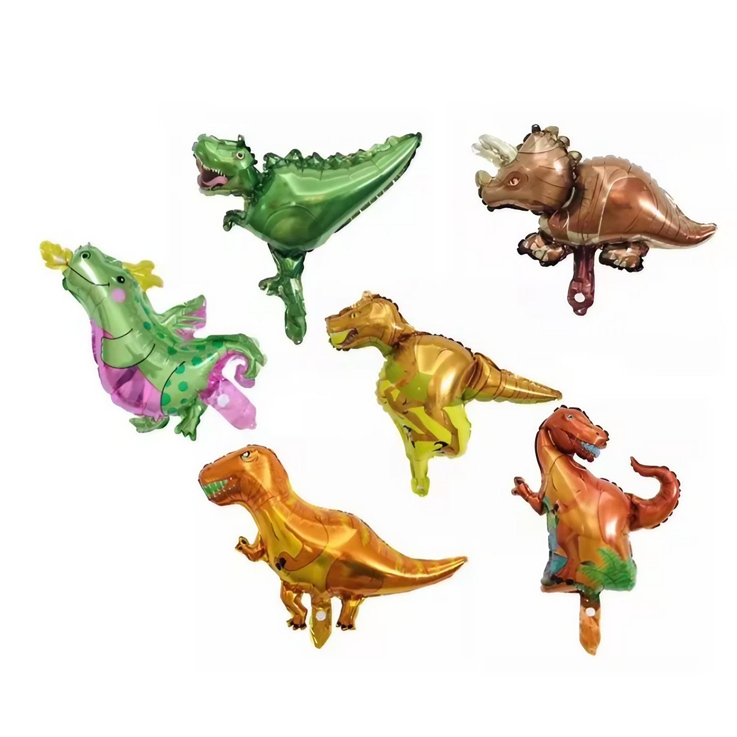 Balon din Folie Metalizata, Flippy, Mini Figurine Dinozauri, Model Velociraptor, Tematica Aniversare, 48x43 cm, Ambalaj