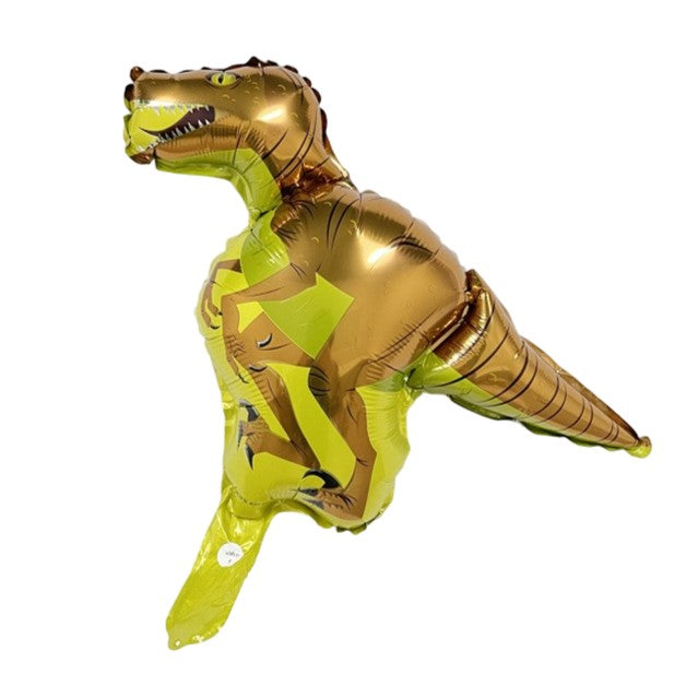 Balon din Folie Metalizata, Flippy, Mini Figurine Dinozauri, Model Velociraptor, Tematica Aniversare, 48x43 cm, Ambalaj