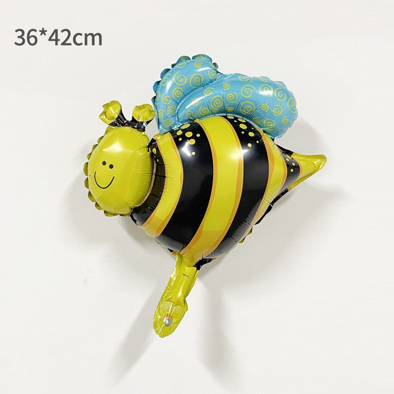 Balon din Folie Metalizata, Flippy, Mini Figurine, Model Albinuță, 36x42cm, Ambalaj Individual, Pai Inclus, Umflare cu
