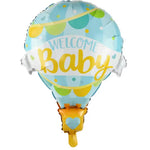 Balon din Folie Metalizata, Flippy, Mini Figurine, Model Balon cu Aer Cald Baietel, Tematica Welcome Baby, 80x62 cm,
