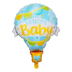 Balon din Folie Metalizata, Flippy, Mini Figurine, Model Balon cu Aer Cald Baietel, Tematica Welcome Baby, 80x62 cm,