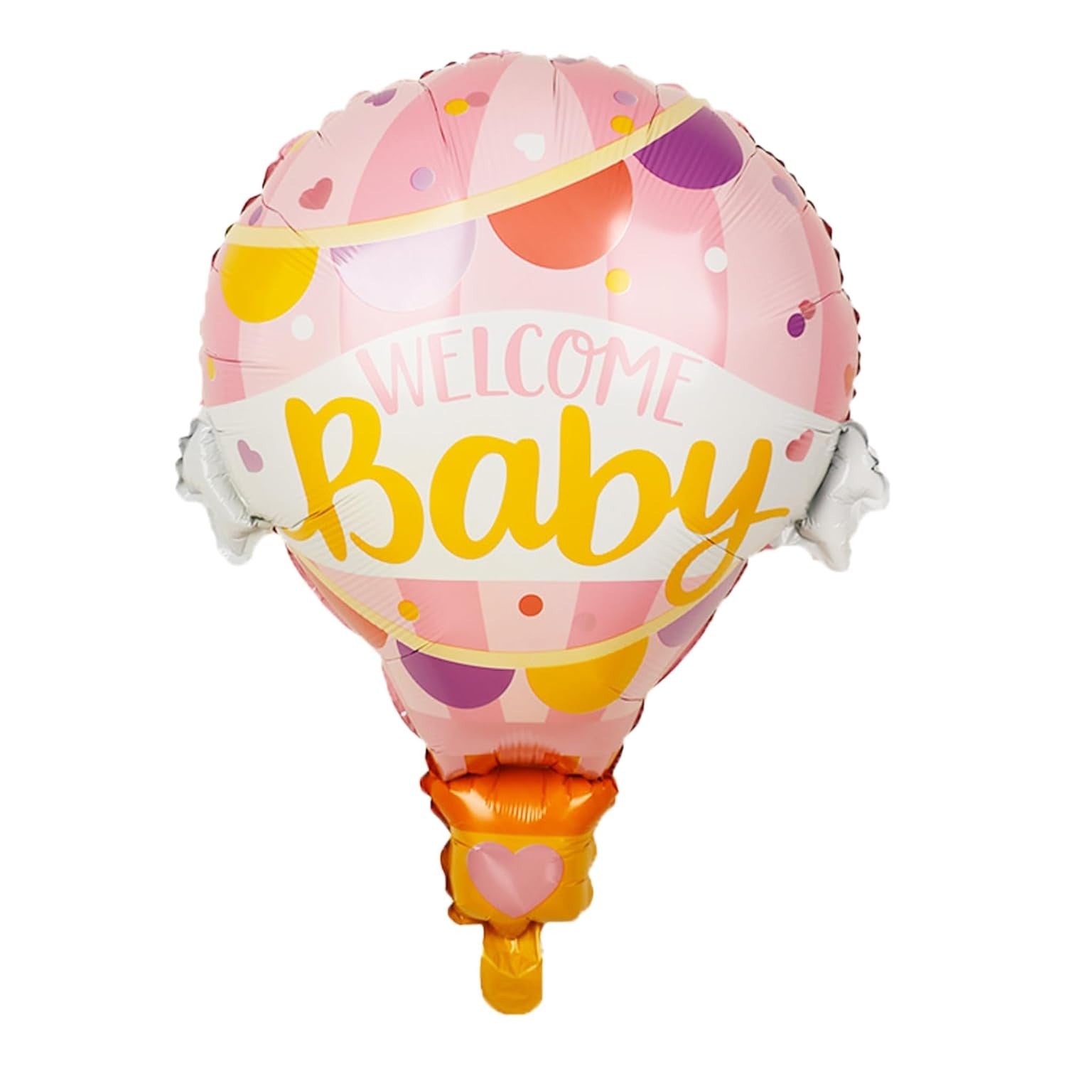 Balon din Folie Metalizata, Flippy, Mini Figurine, Model Balon cu Aer Cald Fetita, Tematica Welcome Baby, 80x62 cm,