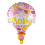 Balon din Folie Metalizata, Flippy, Mini Figurine, Model Balon cu Aer Cald Fetita, Tematica Welcome Baby, 80x62 cm,