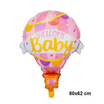 Balon din Folie Metalizata, Flippy, Mini Figurine, Model Balon cu Aer Cald Fetita, Tematica Welcome Baby, 80x62 cm,
