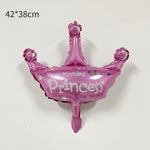 Balon din Folie Metalizata, Flippy, Mini Figurine, Model Coroana de Printesa, Tematica Aniversare, 42x38 cm, Ambalaj