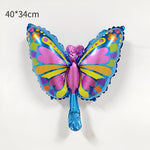 Balon din Folie Metalizata Flippy, Mini Figurine, Model Fluturaș, 40x34cm, Ambalaj Individual, Pai Inclus, Umflare cu