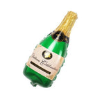 Balon din Folie Metalizata, Flippy, Mini Figurine, Model Sticla de Sampanie, 21x51 cm, Ambalaj Individual, Pai Inclus,
