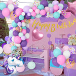Balon din Folie Metalizata, Flippy, Mini Figurine, Model Unicorn, Tematica Aniversare, 115x76 cm, Ambalaj Individual,