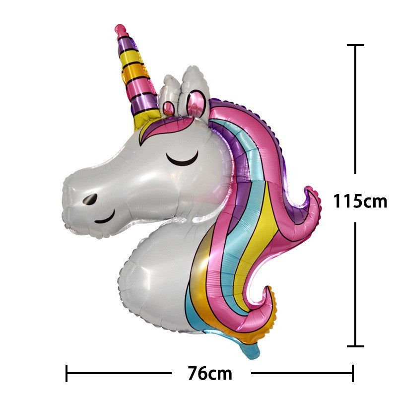 Balon din Folie Metalizata, Flippy, Mini Figurine, Model Unicorn, Tematica Aniversare, 115x76 cm, Ambalaj Individual,