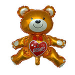 Balon din Folie Metalizata, Flippy, Figurina Urs, Model Love, Tema Ziua Indragostitilor, 60x63cm, Ambalaj Individual,