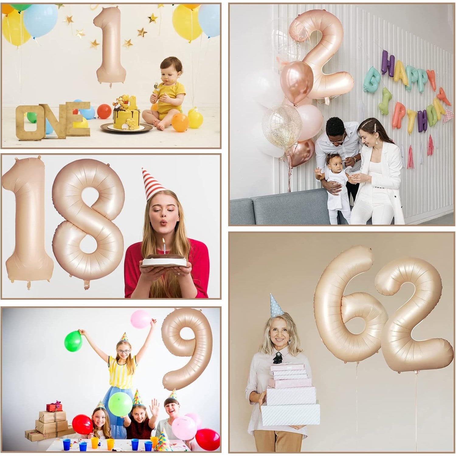 Balon din Folie Metalizata, Flippy, Figurina Cifra, Model 1, Tema Aniversare 100 cm, Ambalaj Individual, Pai Inclus,