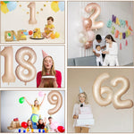 Balon din Folie Metalizata, Flippy, Figurina Cifra, Model 2, Tema Aniversare 100 cm, Ambalaj Individual, Pai Inclus,