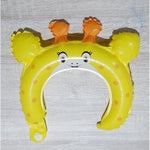 Balon din Folie Metalizata, Flippy, Tip Coronita cu Urechi, Model Girafa, Ambalaj Individual, Pai Inclus, Umflare cu