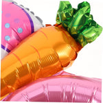 Balon din Folie Metalizata, Flippy, Tip Coronita cu Urechi, Model Morcov, Ambalaj Individual, Pai Inclus, Umflare cu