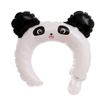 Balon din Folie Metalizata, Flippy, Tip Coronita cu Urechi, Model Panda, Ambalaj Individual, Pai Inclus, Umflare cu Aer