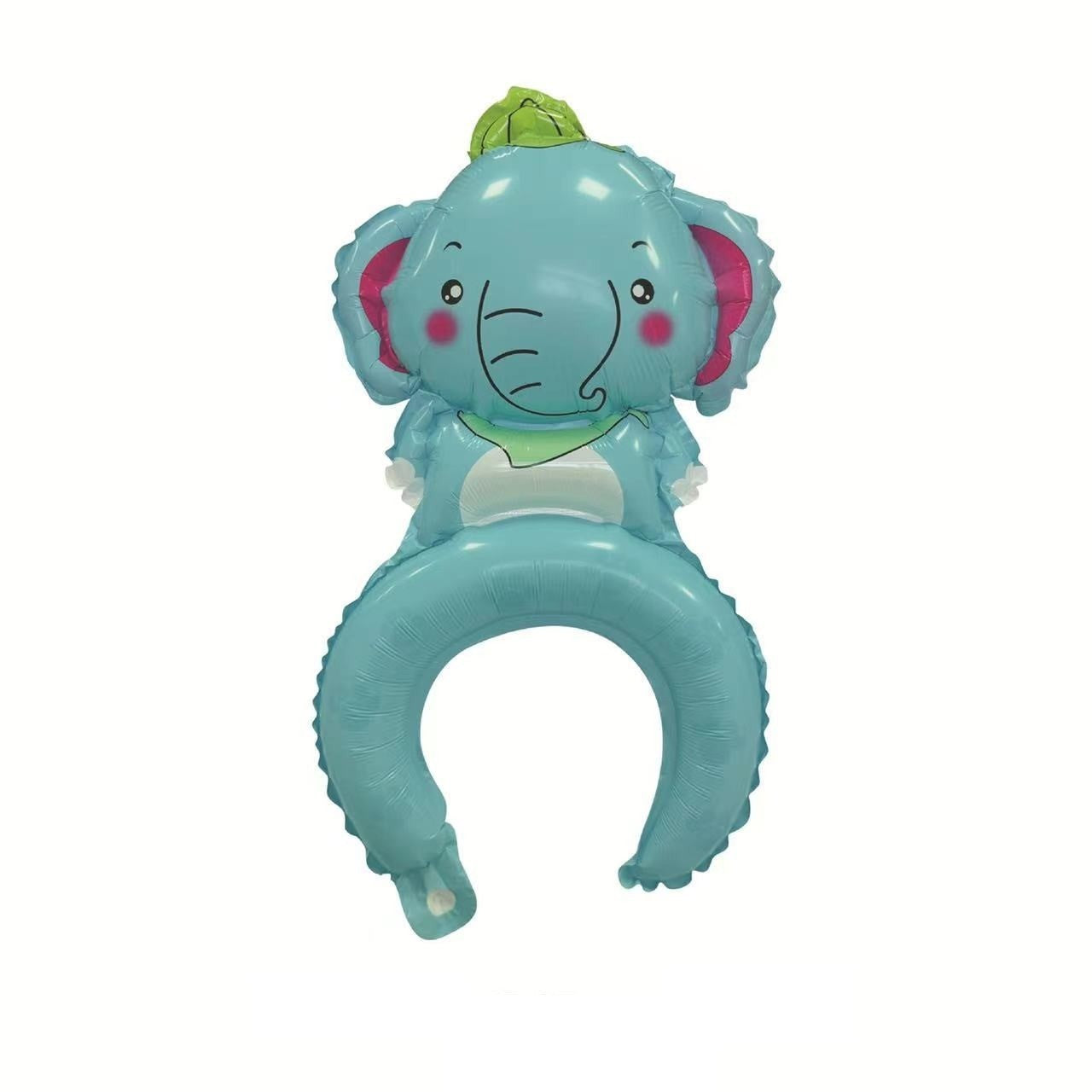 Balon din Folie Metalizata, Flippy, Tip Coronita, Model Elefant, Ambalaj Individual, Pai Inclus, Umflare cu Aer sau