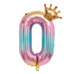 Balon din Folie Metalizata, Flippy, Figurina Cifra Gradient, Tema Aniversare 80 cm, Ambalaj Individual, Pai inclus,