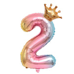 Balon din Folie Metalizata, Flippy, Figurina Cifra Gradient, Tema Aniversare 80 cm, Ambalaj Individual, Pai inclus,