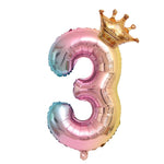 Balon din Folie Metalizata, Flippy, Figurina Cifra Gradient, Tema Aniversare 80 cm, Ambalaj Individual, Pai inclus,