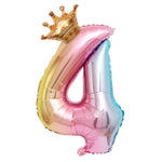 Balon din Folie Metalizata, Flippy, Figurina Cifra Gradient, Tema Aniversare 80 cm, Ambalaj Individual, Pai inclus,