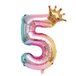 Balon din Folie Metalizata, Flippy, Figurina Cifra Gradient, Tema Aniversare 80 cm, Ambalaj Individual, Pai inclus,