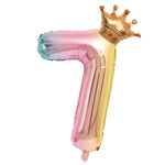 Balon din Folie Metalizata, Flippy, Figurina Cifra Gradient, Tema Aniversare 80 cm, Ambalaj Individual, Pai inclus,