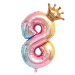 Balon din Folie Metalizata, Flippy, Figurina Cifra Gradient, Tema Aniversare 80 cm, Ambalaj Individual, Pai inclus,